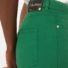 5-pocket broek van katoen en linnen, groen