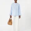 5-pocket broek van katoen en linnen, wit 5-pocket broek van katoen en linnen, wit