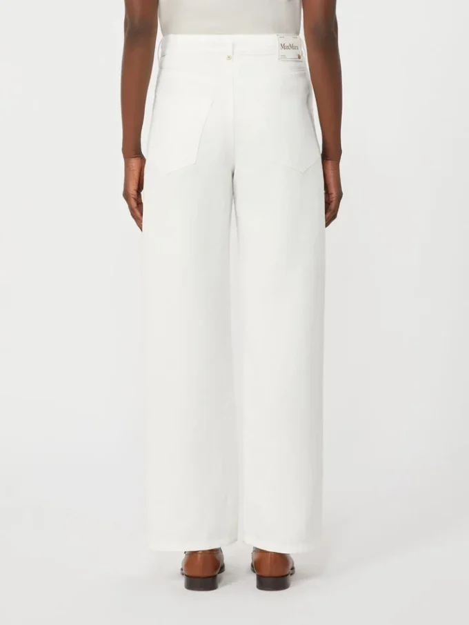 5-pocket broek van katoen en linnen, wit 5-pocket broek van katoen en linnen, wit