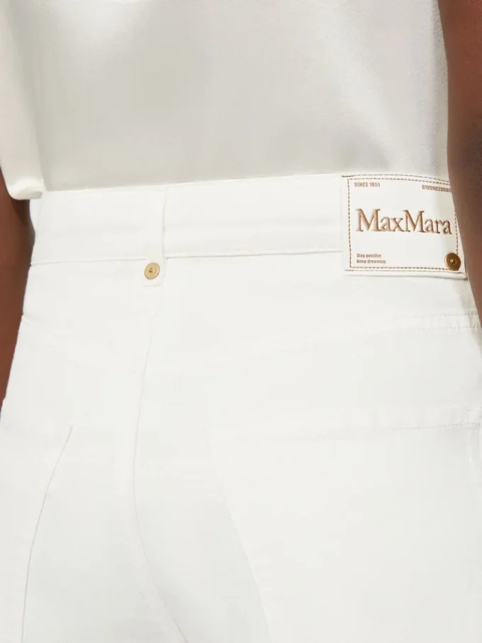 5-pocket broek van katoen en linnen, wit 5-pocket broek van katoen en linnen, wit