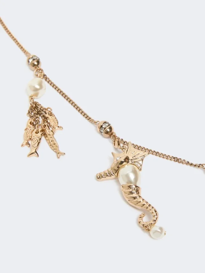 “abissi” metalen ketting met strass-steentjes, goud “abissi” metalen ketting met strass-steentjes, goud
