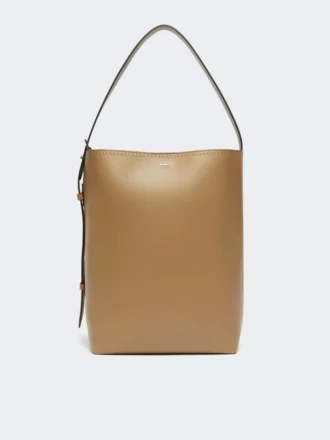 Archetipo middelgrote leren bucket bag, mud