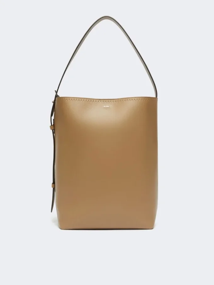Archetipo middelgrote leren bucket bag, mud Archetipo middelgrote leren bucket bag, mud