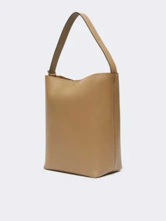 Archetipo middelgrote leren bucket bag, mud