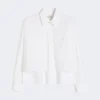 Asymmetrisch gewassen katoenen overhemd, wit Asymmetrisch gewassen katoenen overhemd, wit