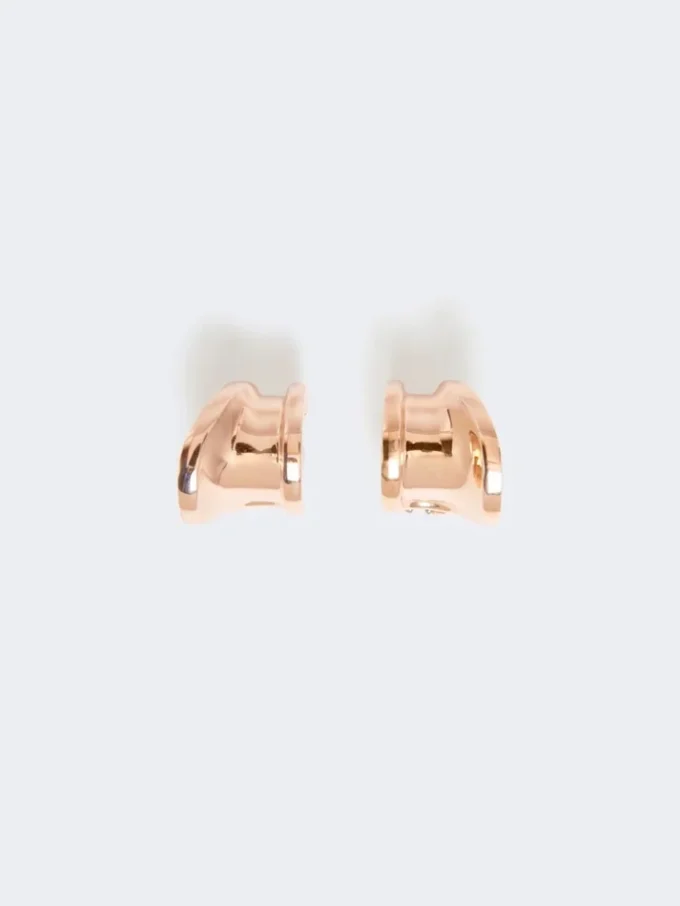 Asymmetrische metalen oorbellen, brons Asymmetrische metalen oorbellen, brons