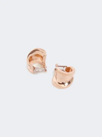 Asymmetrische metalen oorbellen, brons