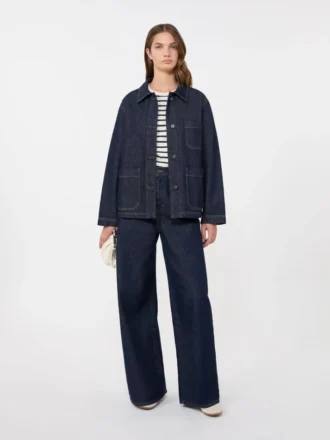 Authentiek denim shacket, marineblauw