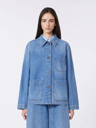 Authentiek denim shacket, marineblauw
