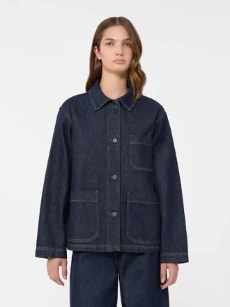 Authentiek denim shacket, marineblauw