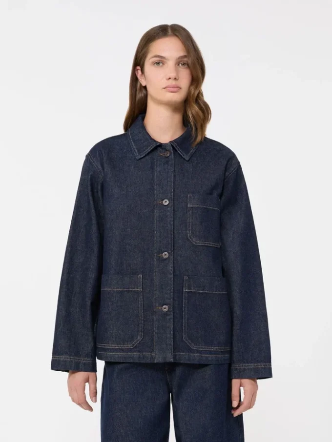 Authentiek denim shacket, marineblauw