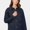 Authentiek denim shacket, marineblauw