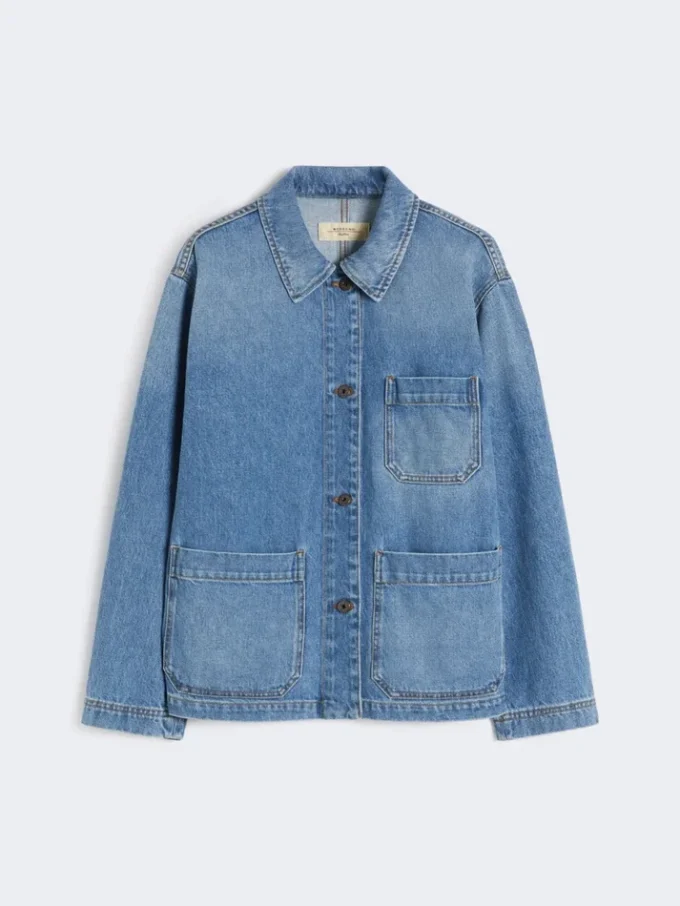 Authentiek denim shacket, marineblauw Authentiek denim shacket, marineblauw