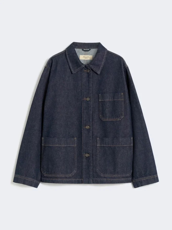 Authentiek denim shacket, marineblauw