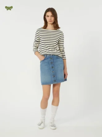 Authentieke denim minirok, marineblauw