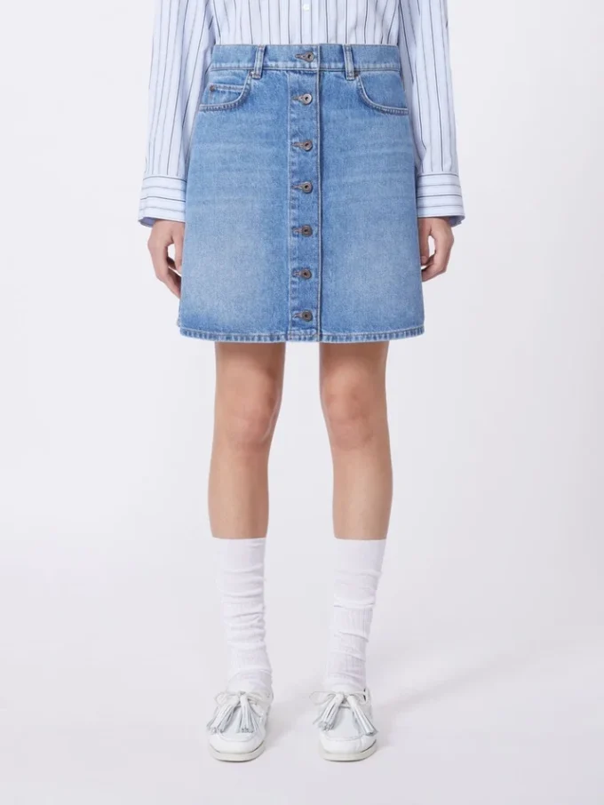 Authentieke denim minirok, marineblauw