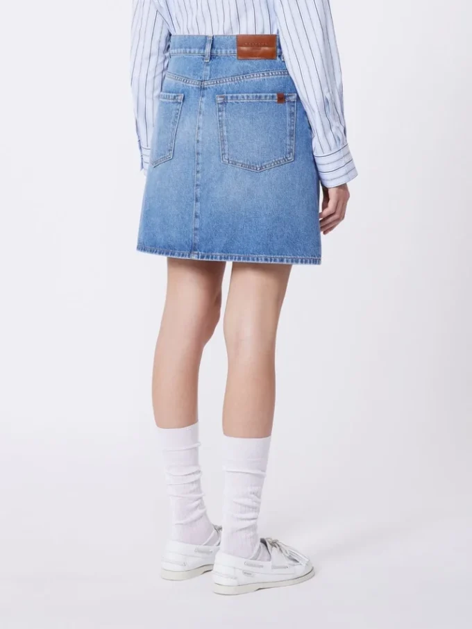 Authentieke denim minirok, marineblauw