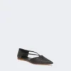 Ballerina’s met raffia-look en gevlochten patroon, zwart Ballerina’s met raffia-look en gevlochten patroon, zwart