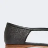 Ballerina’s met raffia-look en gevlochten patroon, zwart Ballerina’s met raffia-look en gevlochten patroon, zwart