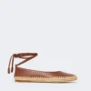 Ballerina’s van nappa en raffia, tabak Ballerina’s van nappa en raffia, tabak