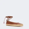 Ballerina’s van nappa en raffia, tabak Ballerina’s van nappa en raffia, tabak