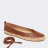 Ballerina’s van nappa en raffia, tabak Ballerina’s van nappa en raffia, tabak