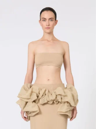 Bandeau-bh van stretchviscose, camel