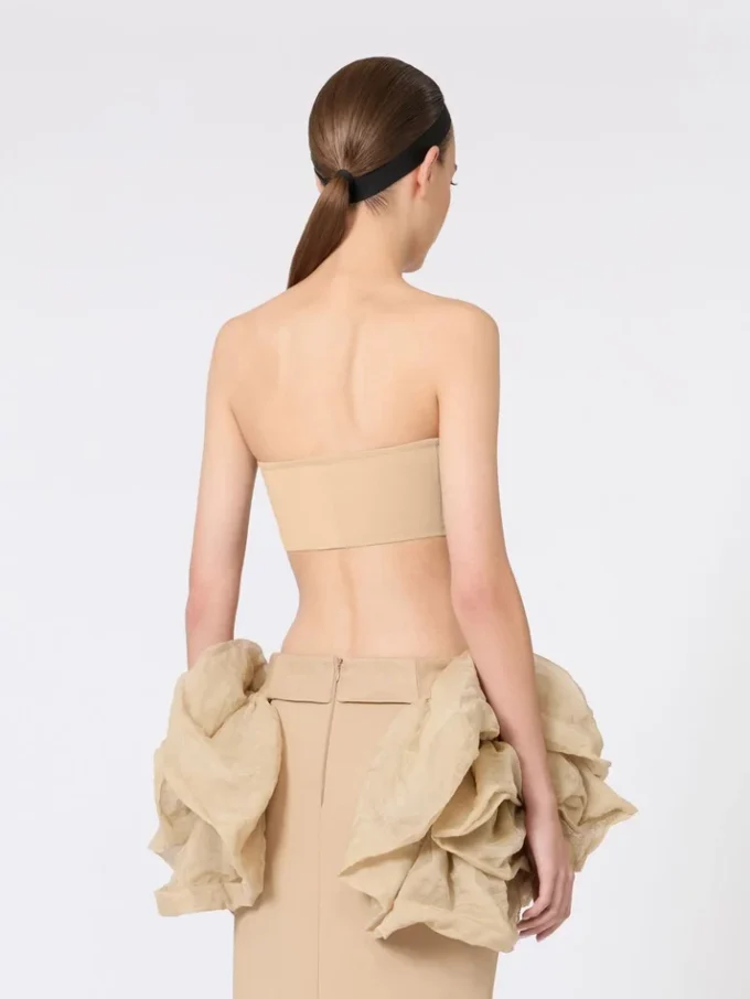 Bandeau-bh van stretchviscose, camel