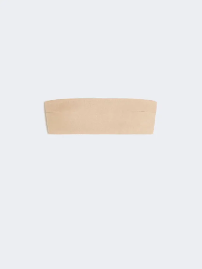 Bandeau-bh van stretchviscose, camel