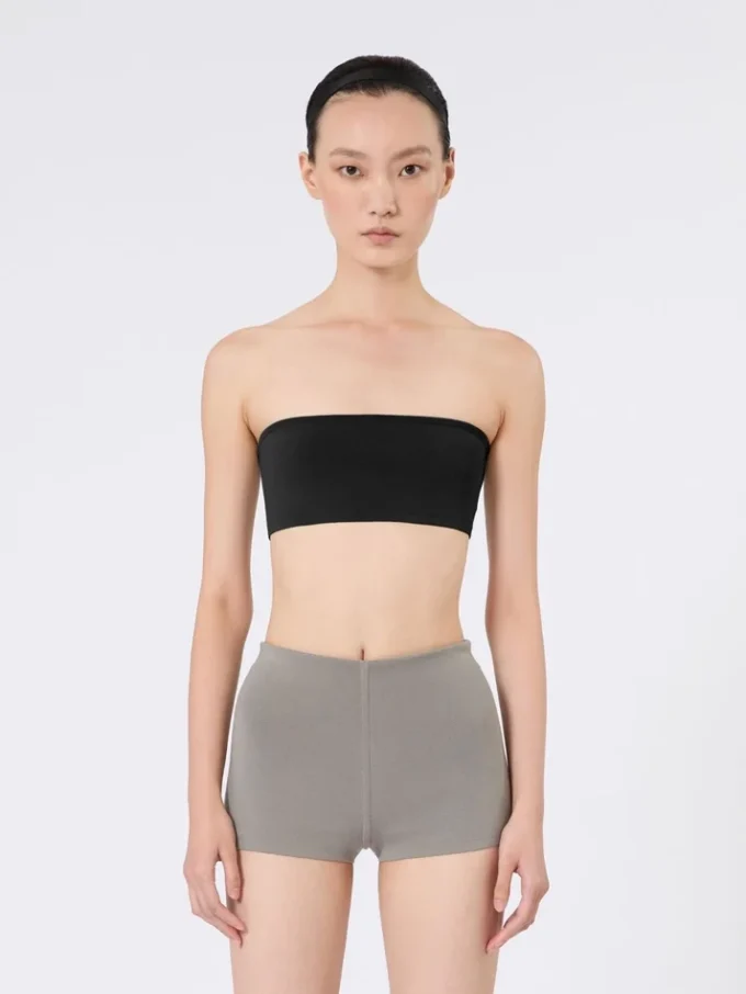 Bandeau-bh van stretchviscose, zwart