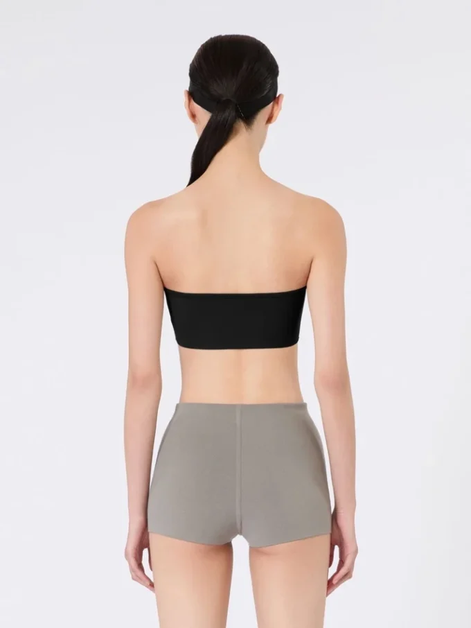 Bandeau-bh van stretchviscose, zwart