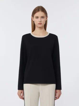 Basic jersey T-shirt, zwart