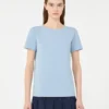 Basic T-shirt van katoenen jersey, lichtblauw Basic T-shirt van katoenen jersey, lichtblauw