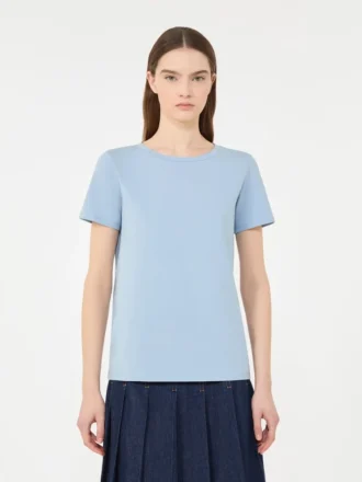 Basic T-shirt van katoenen jersey, lichtblauw