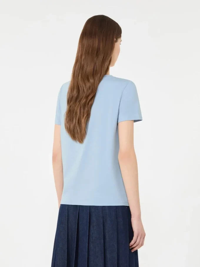 Basic T-shirt van katoenen jersey, lichtblauw Basic T-shirt van katoenen jersey, lichtblauw