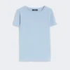 Basic T-shirt van katoenen jersey, lichtblauw Basic T-shirt van katoenen jersey, lichtblauw