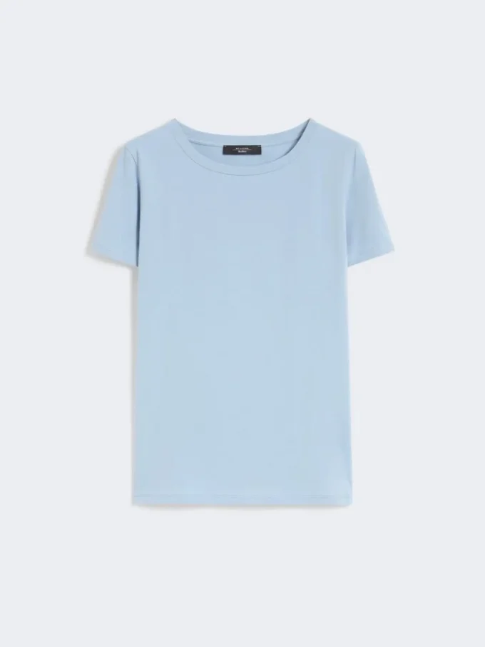 Basic T-shirt van katoenen jersey, lichtblauw Basic T-shirt van katoenen jersey, lichtblauw