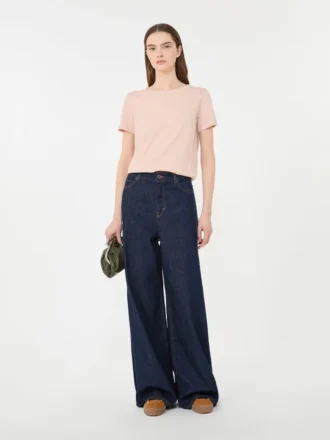 Basic T-shirt van katoenen jersey, roze