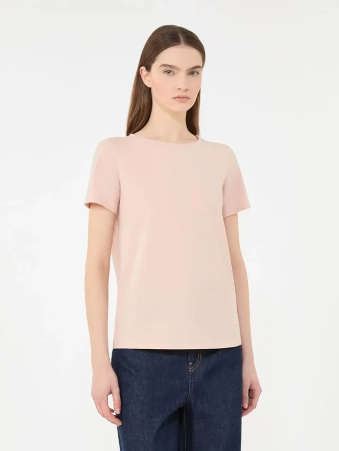 Basic T-shirt van katoenen jersey, roze Basic T-shirt van katoenen jersey, roze