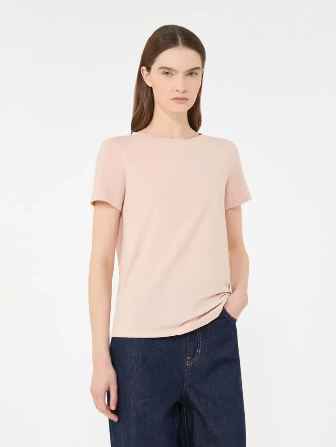 Basic T-shirt van katoenen jersey, roze Basic T-shirt van katoenen jersey, roze