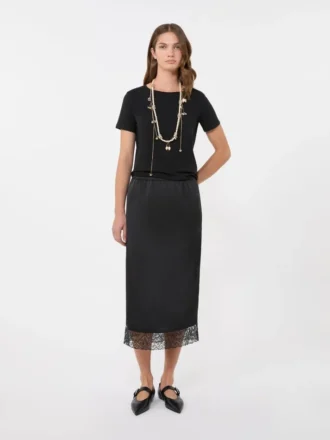 Basic T-shirt van katoenen jersey, zwart