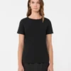Basic T-shirt van katoenen jersey, zwart Basic T-shirt van katoenen jersey, zwart