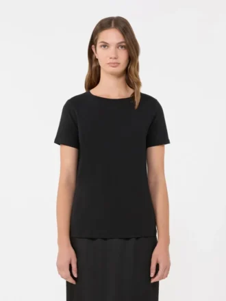 Basic T-shirt van katoenen jersey, zwart