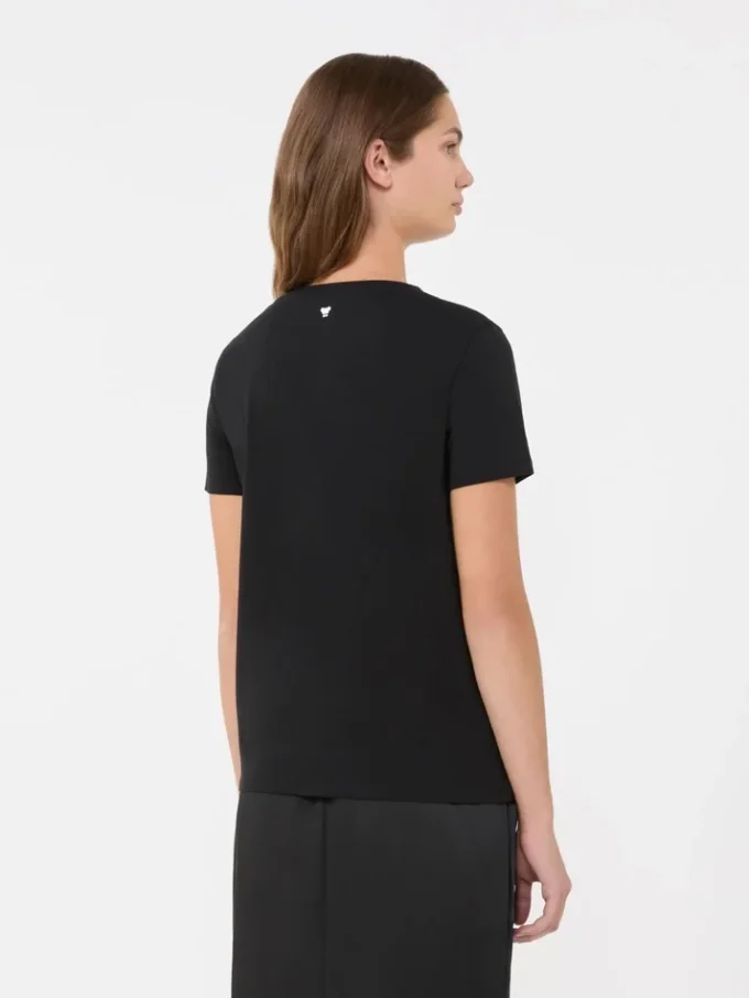 Basic T-shirt van katoenen jersey, zwart Basic T-shirt van katoenen jersey, zwart