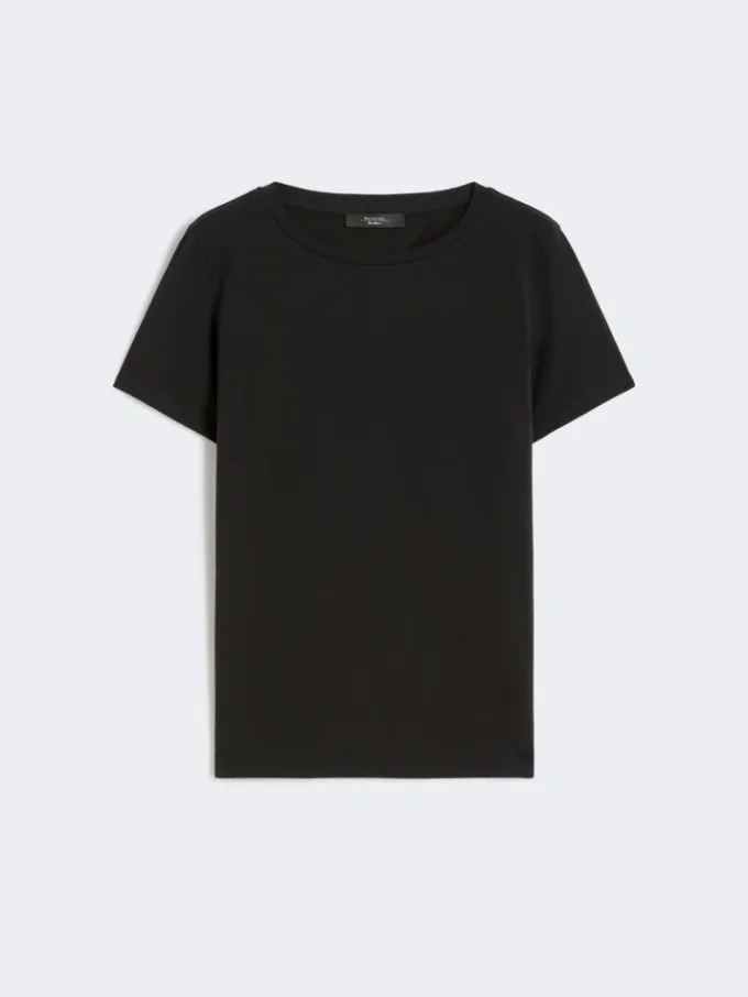 Basic T-shirt van katoenen jersey, zwart Basic T-shirt van katoenen jersey, zwart