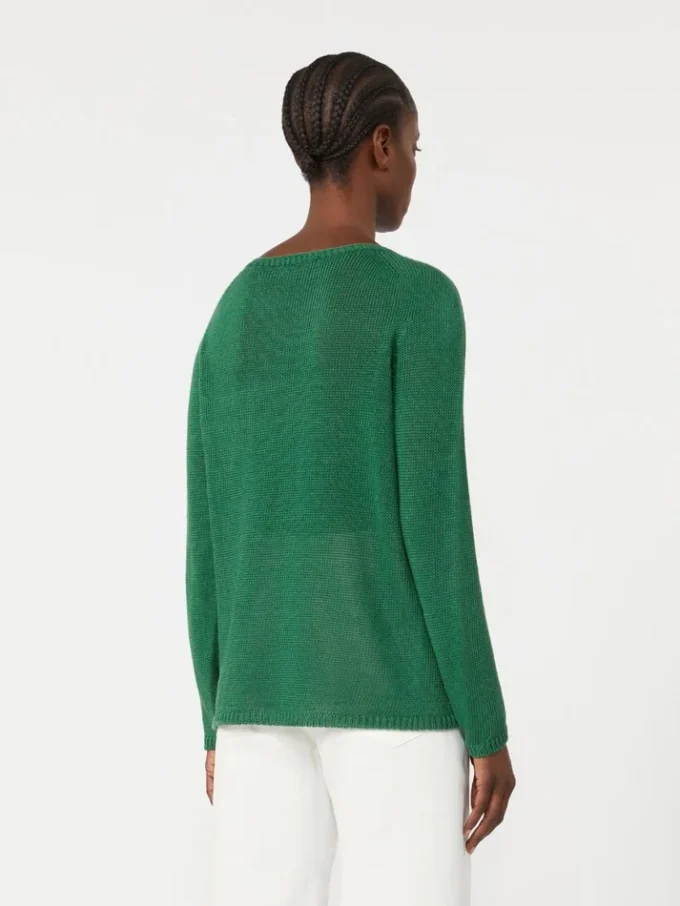 Basic trui van linnen garen, groen Basic trui van linnen garen, groen