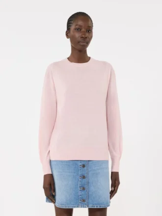Basic trui van wol en kasjmier, roze