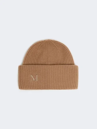 Beanie van geribd kasjmier, camel Beanie van geribd kasjmier, camel