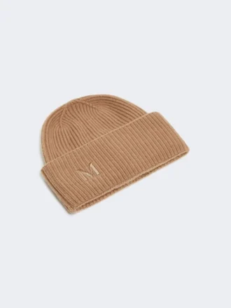 Beanie van geribd kasjmier, camel Beanie van geribd kasjmier, camel