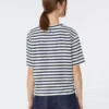 Bedrukt katoenen jersey T-shirt, marineblauw